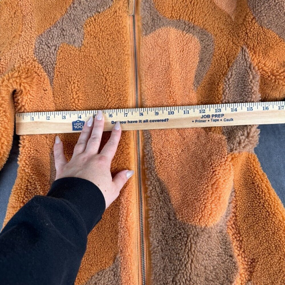 UGG X Eckhaus Latta Women's Jacket Orange Multi Sheepskin Size Small 70's Vibe - Picture 3 of 12